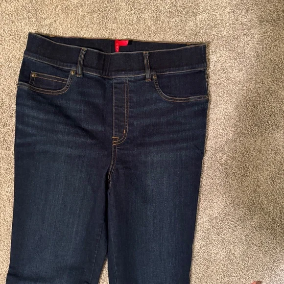 SPANX Blue Flare Wide Leg Jeans - Picture 7 of 8